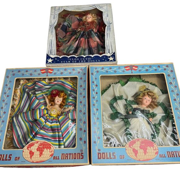 Lot 3 Vintage Dolls of all Nations & Star of the Dolls Cinderella Spanish Retro - Picture 1 of 12